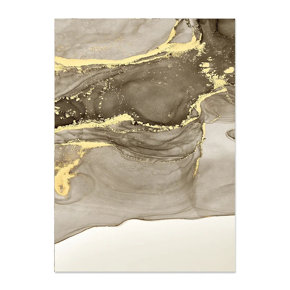 Black Beige Grey Abstract Marble Print Wall Art Fine Art Canvas Prints - Chic Abstract Art For Bedroom Living Room Dining Room Art For Modern Interiors