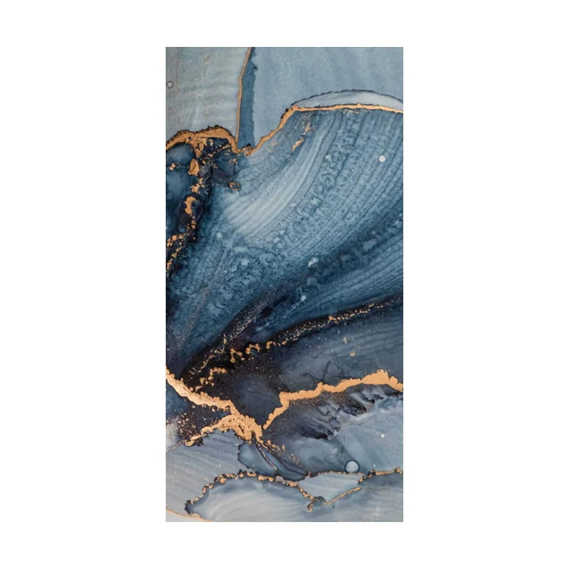 Set of 3 Pcs Abstract Blue Marble Print Wall Art Fine Art Canvas Prints - Modern Art For Living Room Foyer Dining Room Decor Art For Contemporary Interiors
