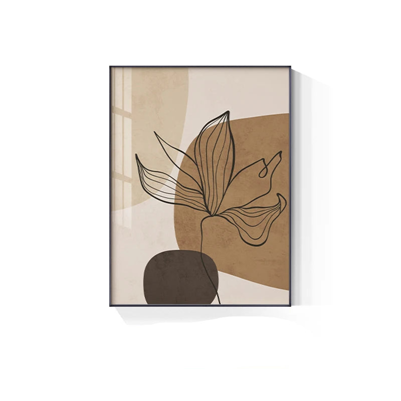 Simple Nordic Floral Abstract Wall Art Fine Art Canvas Prints - Modern Botanical Pictures For Bedroom Living Room Dining Room Art For Contemporary Interiors