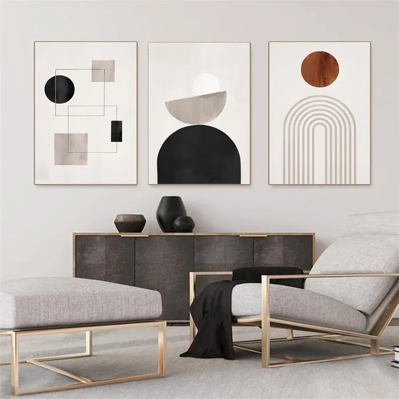 Minimalist Abstract Geometric Wall Art Fine Art Canvas Prints - Art For Contemporary Apartment Living Room Bedroom Dining Room Art For Modern Living