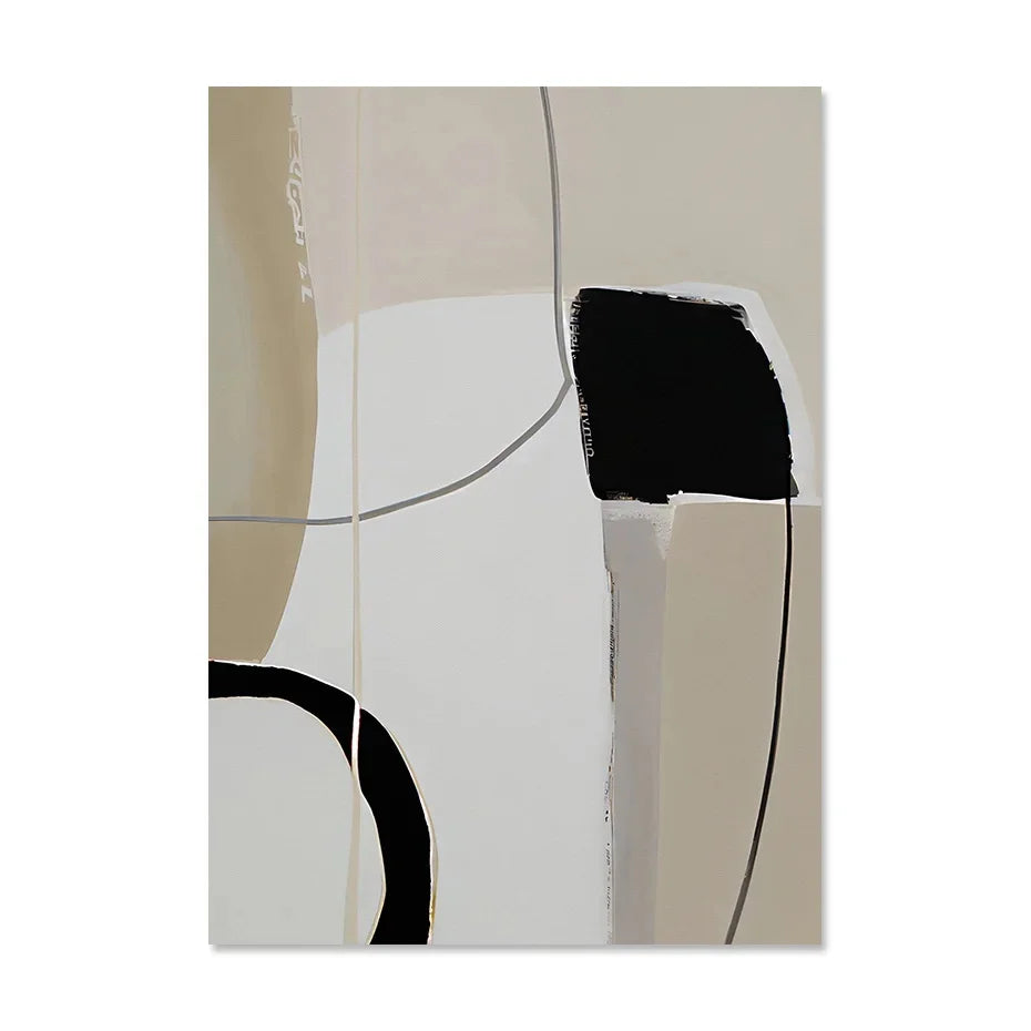 Neutral Colors Scandinavian Minimalist Wall Art Fine Art Canvas Prints - Nordic Abstract Pictures For Living Bedroom Dining Room Art For Modern Home Decor