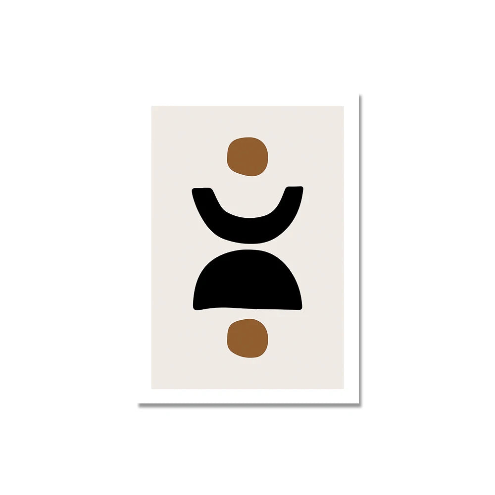Set of 3Pcs Brown Black Beige Geometric Minimalist Wall Art Fine Art Canvas Prints - Pictures For Living Room Bedroom Dining Room Wall Decor For Simple Living