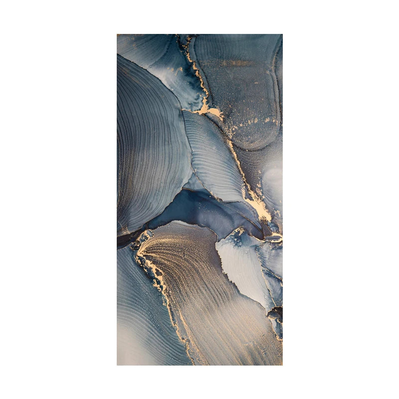 Set of 3 Pcs Abstract Blue Marble Print Wall Art Fine Art Canvas Prints - Modern Art For Living Room Foyer Dining Room Decor Art For Contemporary Interiors