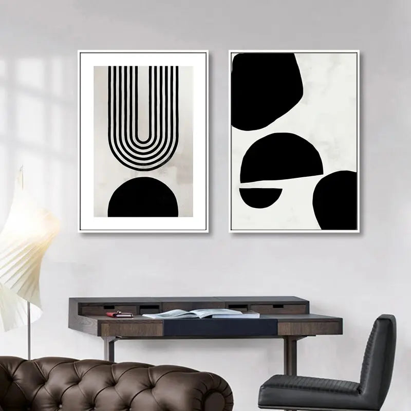 Minimalist Abstract Geometric Wall Art Fine Art Canvas Prints - Art For Contemporary Apartment Living Room Bedroom Dining Room Art For Modern Living