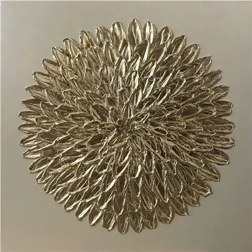 Modern Abstract Golden Spherical Square Format Wall Art Fine Art Canvas Prints - Modern Artworks For Living Room Dining Room Art For Contemporary Home Decor