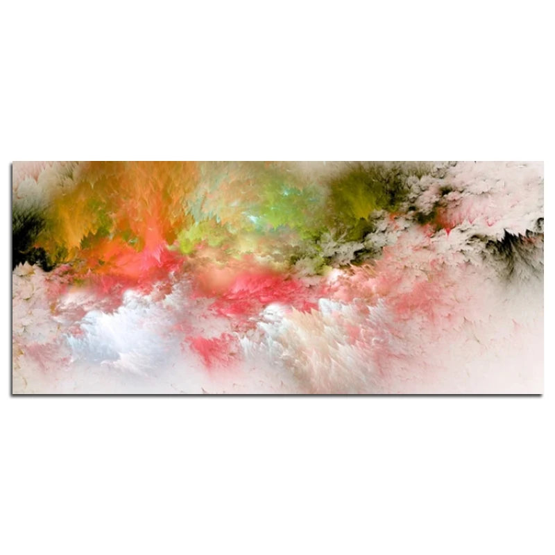 Alien Cloud Abstract Wide Format Wall Art Fine Art Canvas Print - Modern Neutral Colors Living Room Picture For Above The Sofa Bedroom Art For Above The Bed