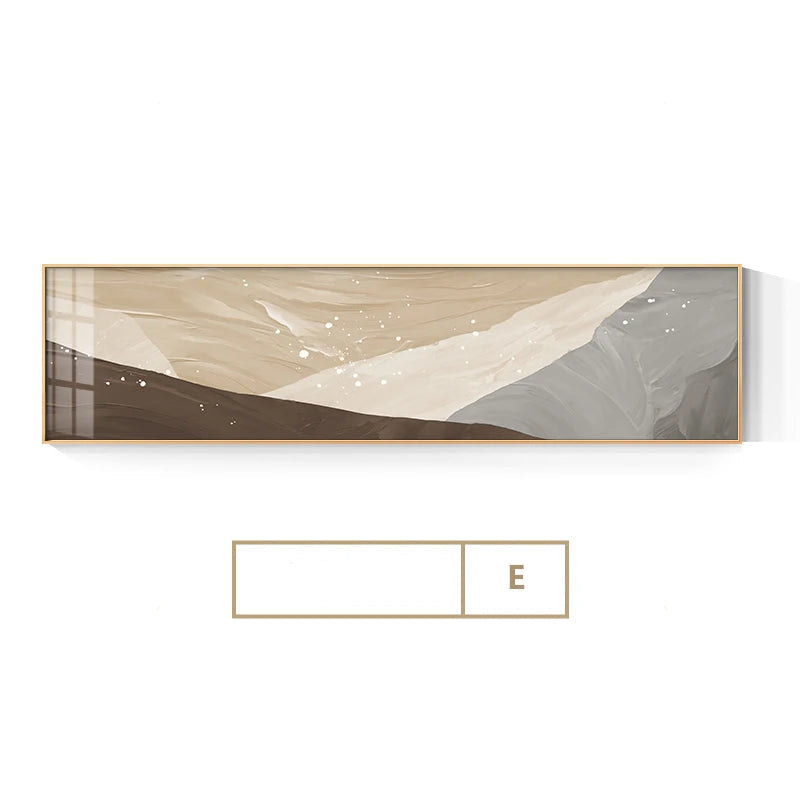 Scandinavian Abstract Wide Format Wall Art Fine Art Canvas Prints - Contemporary Living Room Art For Above The Sofa Wide Horizontal Art For Above The Bed