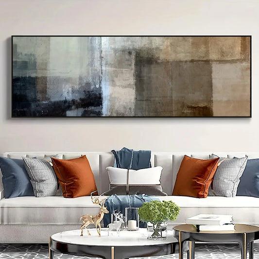 Big Sizes Contemporary Abstract Wall Art Fine Art Canvas Prints - Neutral Color Wide Format Artwork For Living Room Above The Sofa Modern Art For Above The Bed