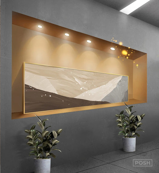 Scandinavian Abstract Wide Format Wall Art Fine Art Canvas Prints - Contemporary Living Room Art For Above The Sofa Wide Horizontal Art For Above The Bed