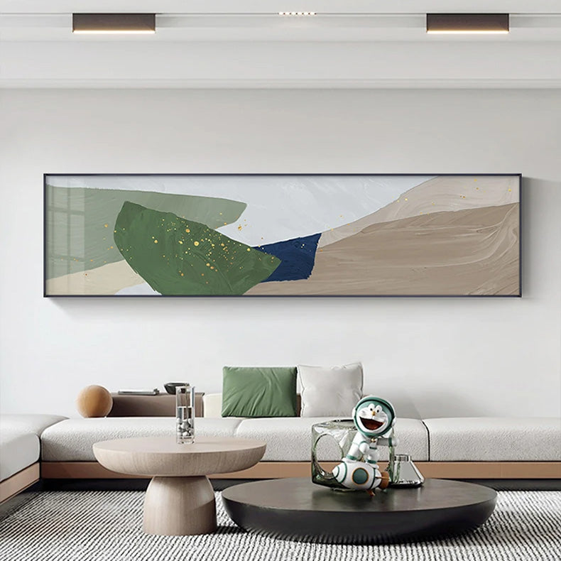 Scandinavian Abstract Wide Format Wall Art Fine Art Canvas Prints - Contemporary Living Room Art For Above The Sofa Wide Horizontal Art For Above The Bed