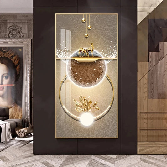 Ring of Life Auspicious Wall Art Fine Art Canvas Prints - Modern Abstract Art For Entranceway Foyer Reception Room Art For Contemporary Interiors