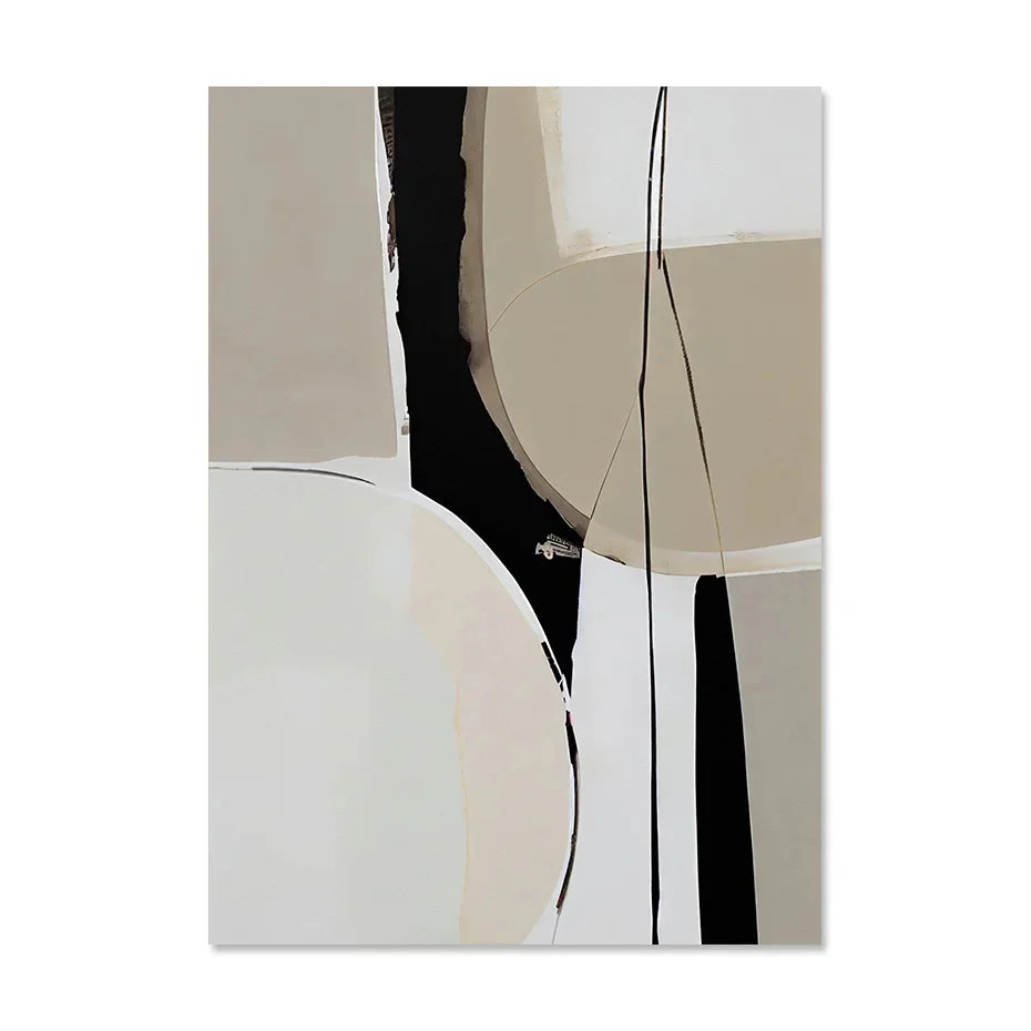 Neutral Colors Scandinavian Minimalist Wall Art Fine Art Canvas Prints - Nordic Abstract Pictures For Living Bedroom Dining Room Art For Modern Home Decor