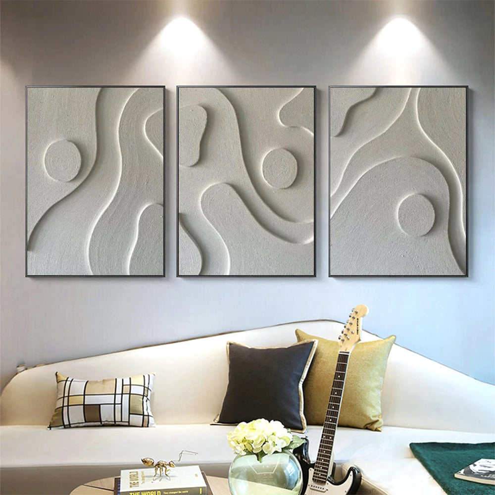 Minimalist Contours Abstract 2D Wall Art Fine Art Canvas Prints - Modern Art For Living Room Bedroom Dining Room Art For Contemporary Home Office Hotel Interiors