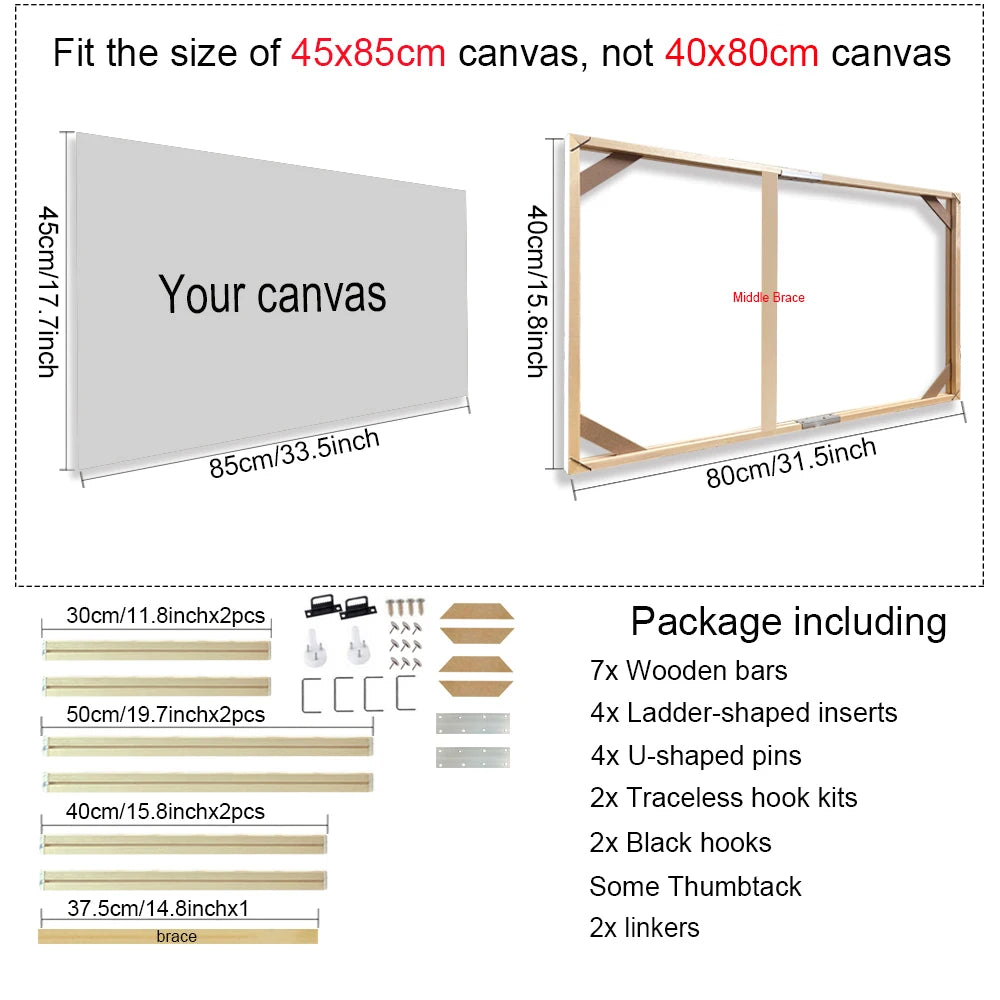 Wooden Frames 40x50 60x90 50x70cm For Framing Canvas Prints DIY Framing Kits Canvas Stretcher Bars Natural Wood Easy To Assemble - Fixtures and Fittings Included