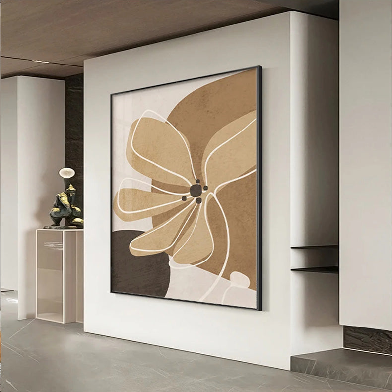 Simple Nordic Floral Abstract Wall Art Fine Art Canvas Prints - Modern Botanical Pictures For Bedroom Living Room Dining Room Art For Contemporary Interiors