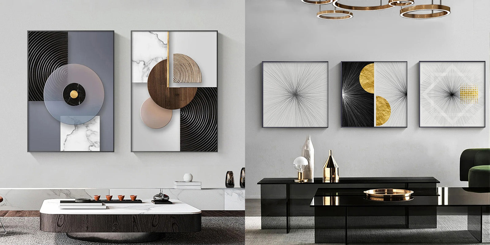 Modern Abstract Geometric Wall Art For Living Room Bedroom Dining Room Home Office Art For Contemporary Interior Design