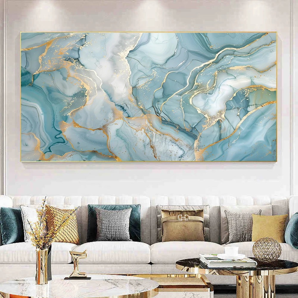 Landscape Format Wall Art - Modern Contemporary Centrepiece Art For Luxury Living Room Dining Room Bedroom Art For Contemporary Home and Office Decor