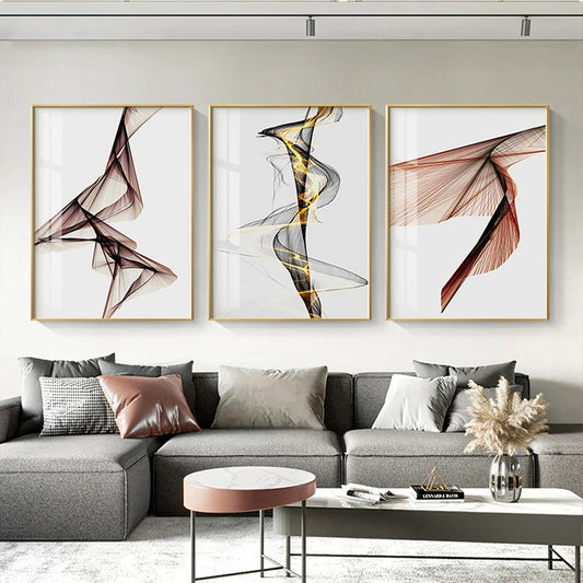 Abstract Flowing Vibes Minimalist Wall Art Fine Art Canvas Prints - Modern Art For Living Room Dining Room Bedroom Art For Contemporary Home and Office Decor