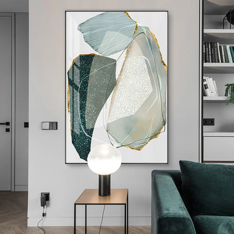 Abstract Zen Pebbles Nordic Wall Art Fine Art Canvas Prints - Pictures For Modern Apartment Living Room Dining Room Art For Contemporary Interiors