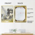 Slim Metal Bezel Floating Canvas Picture Frame Brushed Gold Silver Sizes 60x90, 50x70, 40x50cm etc DIY Framing Kit Includes Outer Metal Frame + Inner Wood Frame