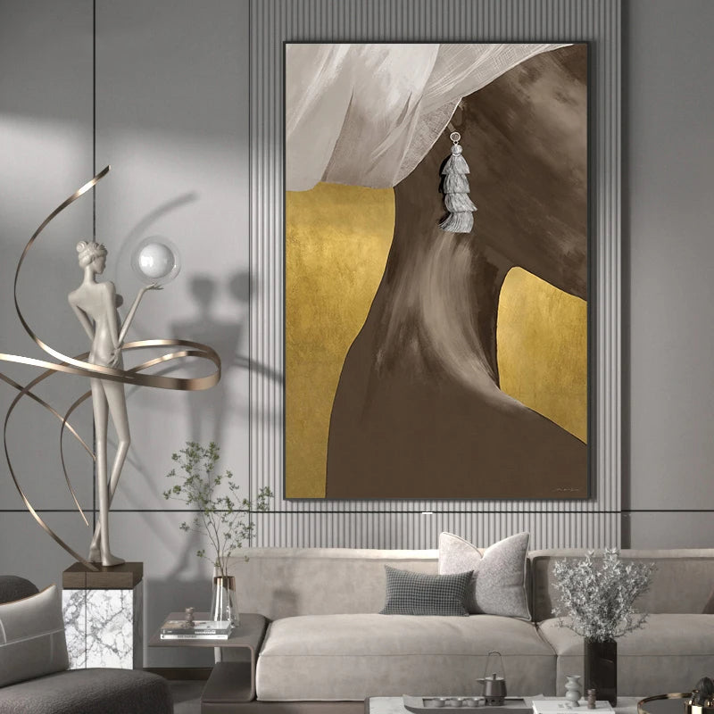 African Girl With Earring Wall Art Fine Art Canvas Prints - Modern Luxury Fashion Posters Pictures For Living Room Bedroom Contemporary Boutique Salon Art Decor