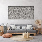 Arabic Calligraphy Canvas Print Wall Art – Black Islamic Script on White Background for Modern Living Room, Prayer Space & Contemporary Muslim Home Décor (Unframed)