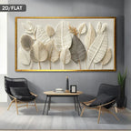 Beige & Neutral Leaf Abstract Wall Art – Modern Minimalist Nature‑Inspired Canvas Print Artwork for Contemporary Living Room & Apartment Decor