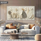 Beige & Neutral Leaf Abstract Wall Art – Modern Minimalist Nature‑Inspired Canvas Print Artwork for Contemporary Living Room & Apartment Decor