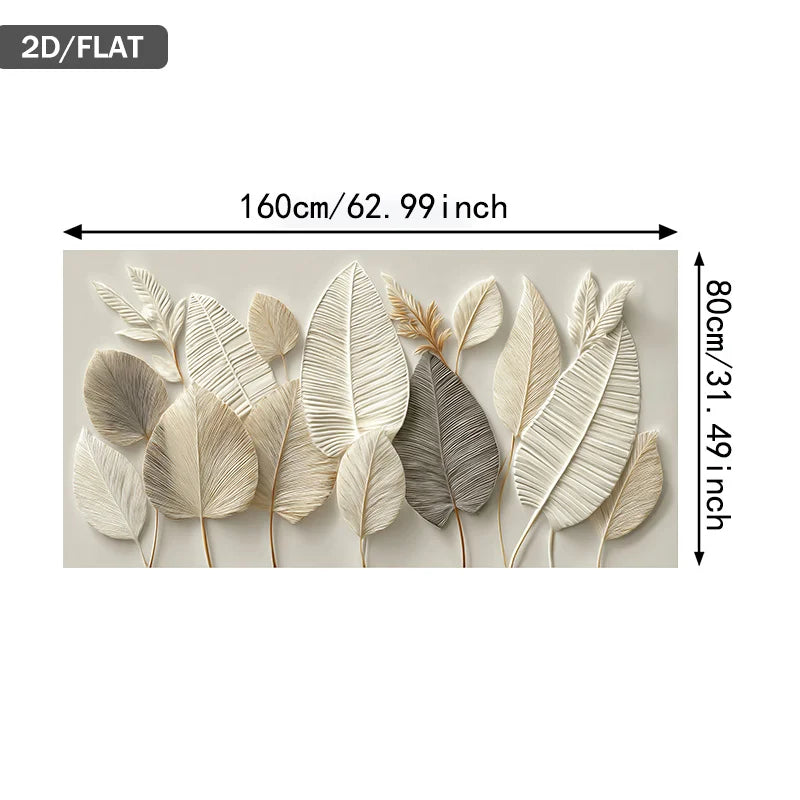 Beige & Neutral Leaf Abstract Wall Art – Modern Minimalist Nature‑Inspired Canvas Print Artwork for Contemporary Living Room & Apartment Decor