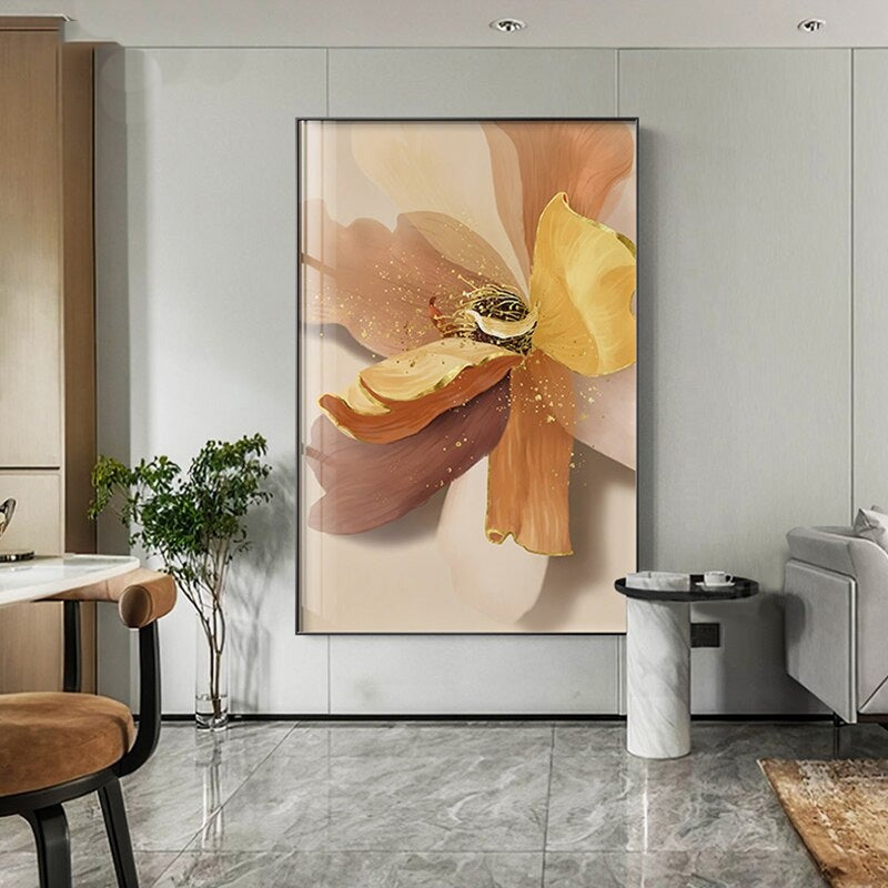 Big Floral Abstract Wall Art Fine Art Canvas Prints - Modern Botanical Artwork For Foyer Living Room Office Art For Contemporary Interiors