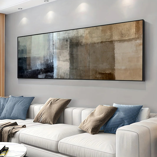 Big Sizes Contemporary Abstract Wall Art Fine Art Canvas Prints - Neutral Color Wide Format Artwork For Living Room Above The Sofa Modern Art For Above The Bed