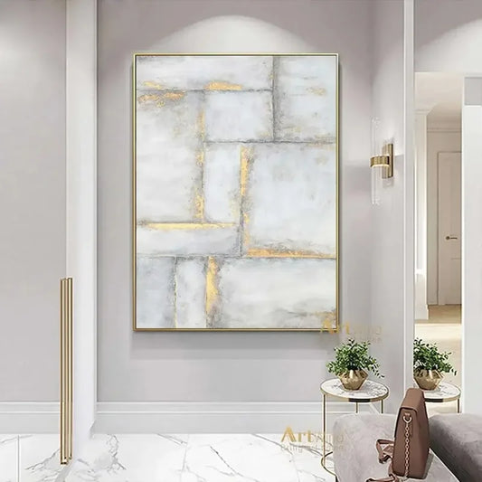 Big Sizes Modern Geometric Abstract Wall Art – Neutral Color Palettes Minimalist Luxury Contemporary Hallway Décor Aesthetic