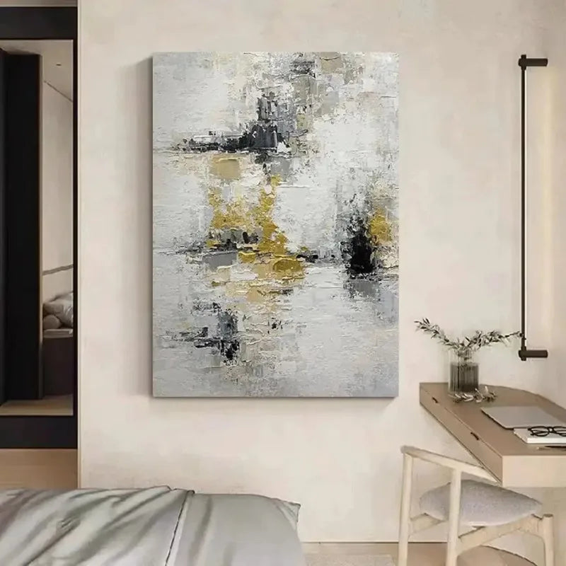 Big Sizes Modern Geometric Abstract Wall Art – Neutral Color Palettes Minimalist Luxury Contemporary Hallway Décor Aesthetic