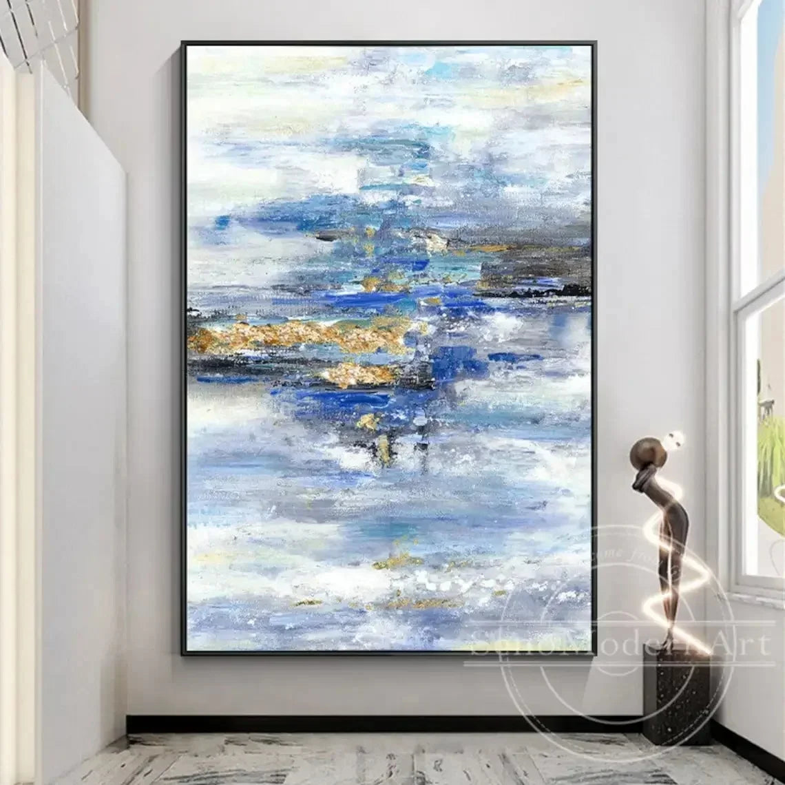 Big Sizes Modern Geometric Abstract Wall Art – Neutral Color Palettes Minimalist Luxury Contemporary Hallway Décor Aesthetic