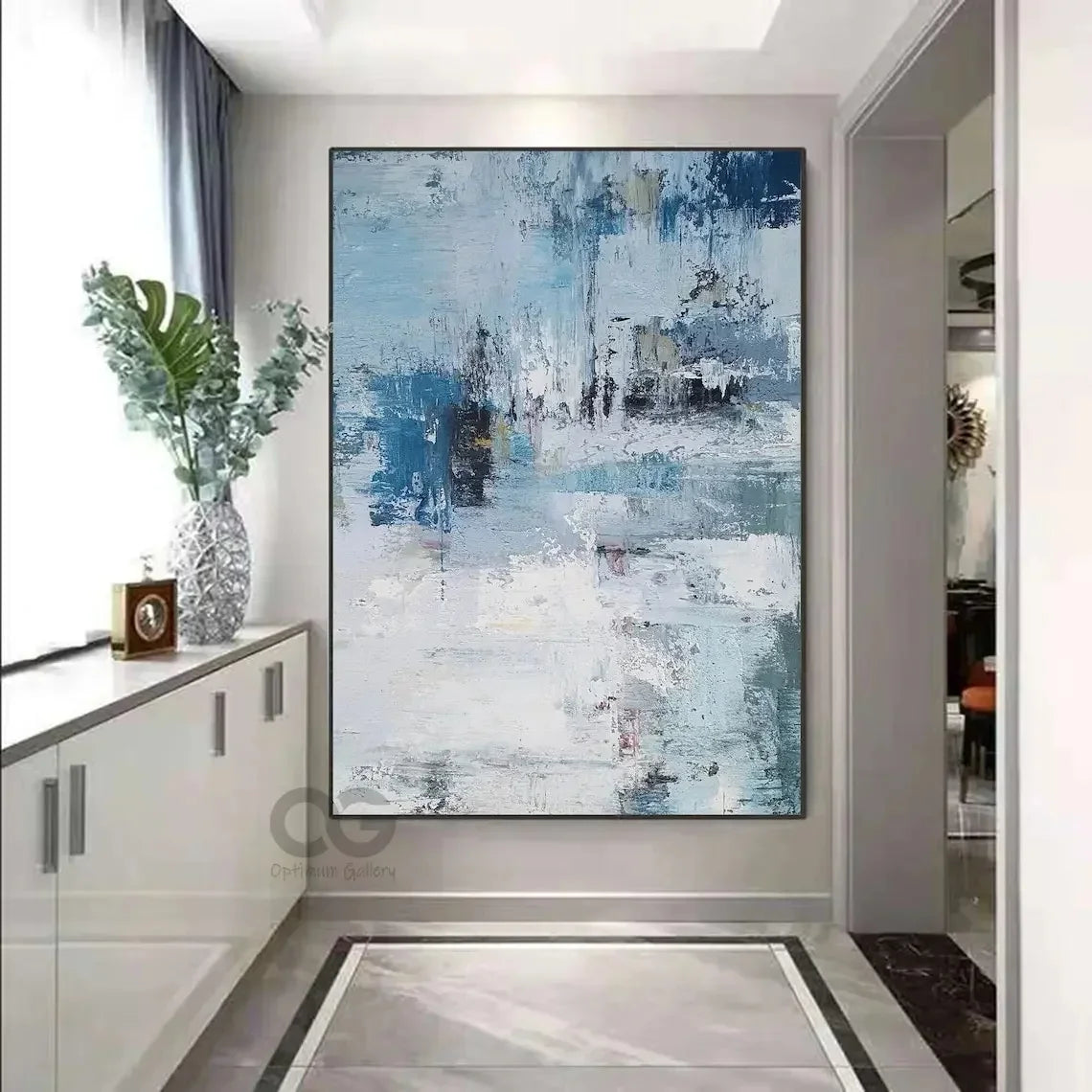 Big Sizes Modern Geometric Abstract Wall Art – Neutral Color Palettes Minimalist Luxury Contemporary Hallway Décor Aesthetic