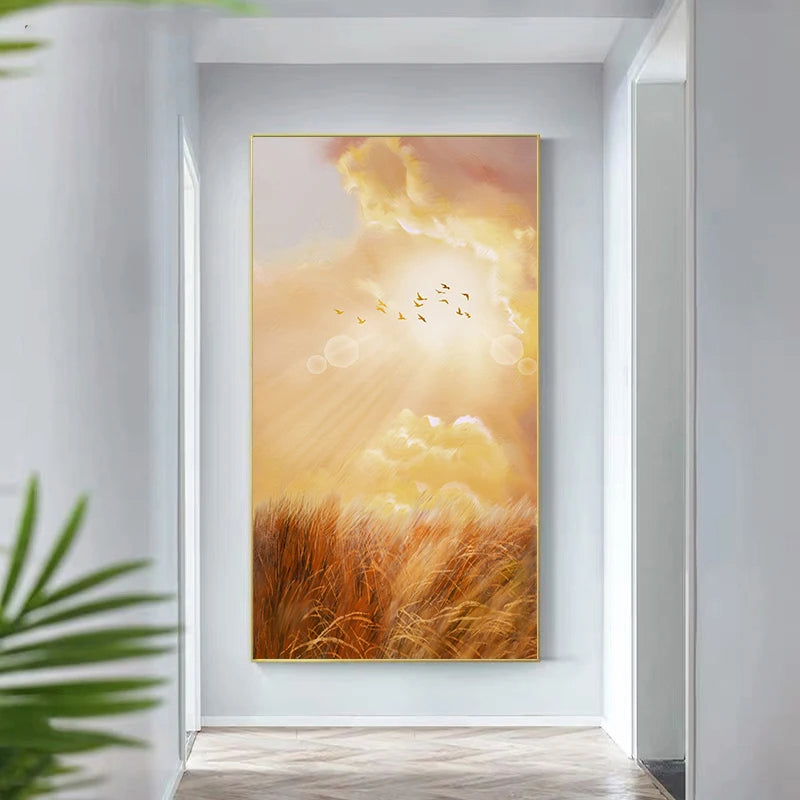  Big Sky Abstract Landscape Wall Art Fine Art Canvas Prints - Tall Vertical Format Pictures For Living Room Dining Room Entrance Hallway Foyer Art Decor 2025