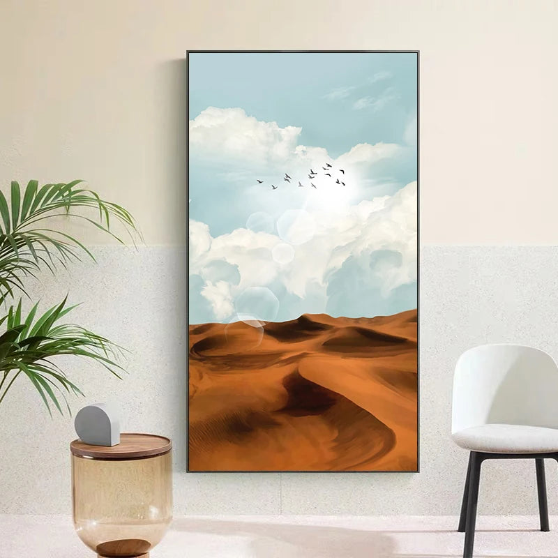  Big Sky Abstract Landscape Wall Art Fine Art Canvas Prints - Tall Vertical Format Pictures For Living Room Dining Room Entrance Hallway Foyer Art Decor 2025