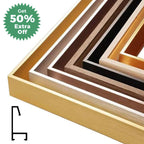 Brushed Gold Titanium Walnut Metal Picture Frame Kit 60x90cm 50x70cm DIY Frame Kit For Framing Canvas Prints With Wooden Frame - 8 Colors