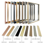 Brushed Gold Titanium Walnut Metal Picture Frame Kit 60x90cm 50x70cm DIY Frame Kit For Framing Canvas Prints With Wooden Frame - 8 Colors