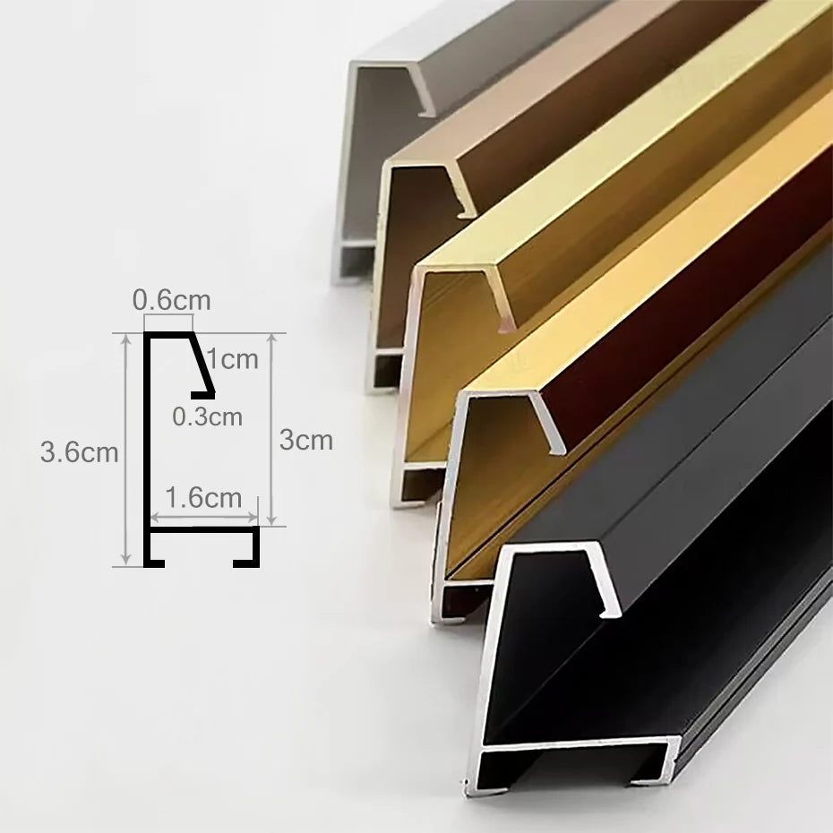 Brushed Gold Titanium Walnut Metal Picture Frame Kit 60x90cm 50x70cm DIY Frame Kit For Framing Canvas Prints With Wooden Frame - 8 Colors