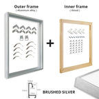 Brushed Gold Titanium Walnut Metal Picture Frame Kit 60x90cm 50x70cm DIY Frame Kit For Framing Canvas Prints With Wooden Frame - 8 Colors