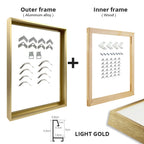 Brushed Gold Titanium Walnut Metal Picture Frame Kit 60x90cm 50x70cm DIY Frame Kit For Framing Canvas Prints With Wooden Frame - 8 Colors