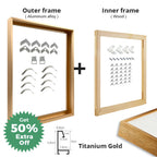 Brushed Gold Titanium Walnut Metal Picture Frame Kit 60x90cm 50x70cm DIY Frame Kit For Framing Canvas Prints With Wooden Frame - 8 Colors