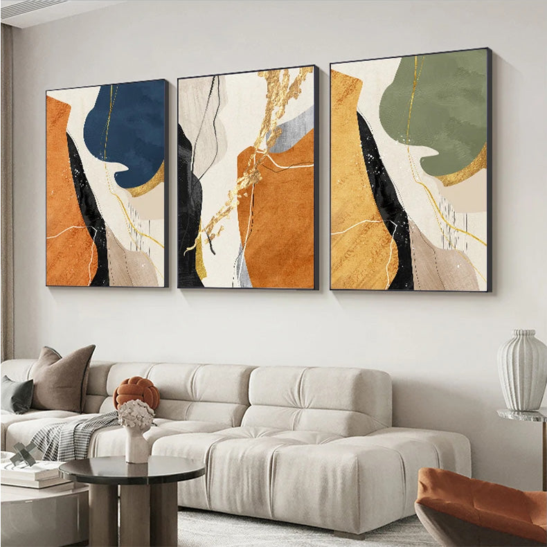 Colorful Nordic Abstract Color Block Wall Art Fine Art Canvas Prints - Modern Art For Living Room Bedroom Art For Contemporary Interiors 2025