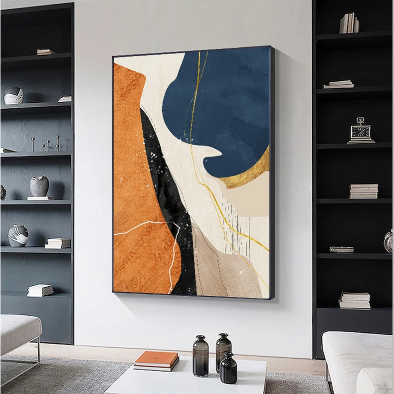 Colorful Nordic Abstract Color Block Wall Art Fine Art Canvas Prints - Modern Art For Living Room Bedroom Art For Contemporary Interiors 2025