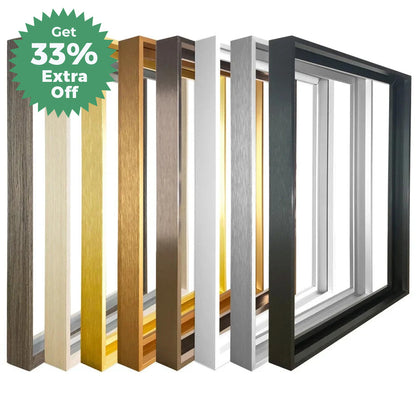 DIY Luxury Picture Frame Kit 60x90cm 50x70cm 40x50cm etc Titanium Gold Teak Walnut Brushed Silver Aluminium Black - DIY Picture Framing Kit For Canvas Prints + Wooden Inner Frame