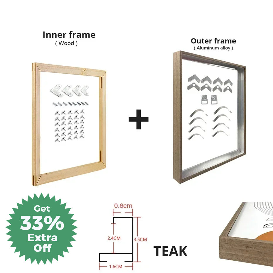 DIY Luxury Picture Frame Kit 60x90cm 50x70cm 40x50cm etc Titanium Gold Teak Walnut Brushed Silver Aluminium Black - DIY Picture Framing Kit For Canvas Prints + Wooden Inner Frame