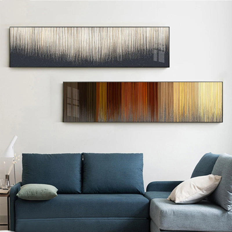 Fine Lines Abstract Wall Art Fine Art Canvas Prints - Wide Format Art For Modern Apartment Above The Sofa Modern Art For Above The Bed