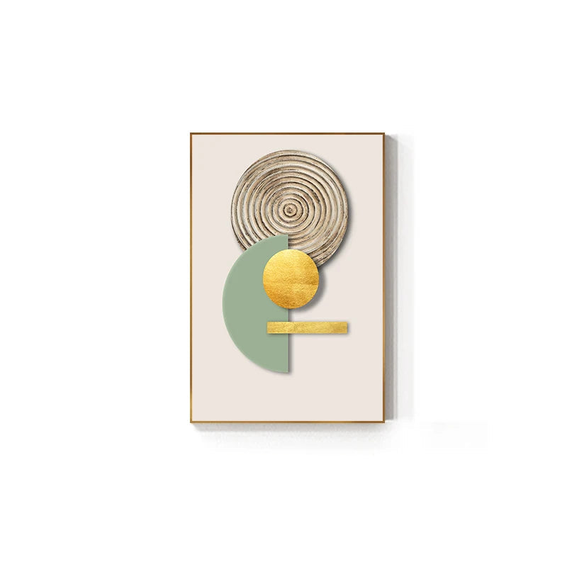 Modern Aesthetics Abstract Geometric Circles Wall Art Fine Art Canvas Prints - Modern Art For Living Room Dining Room Home Office Art For Contemporary Interiors