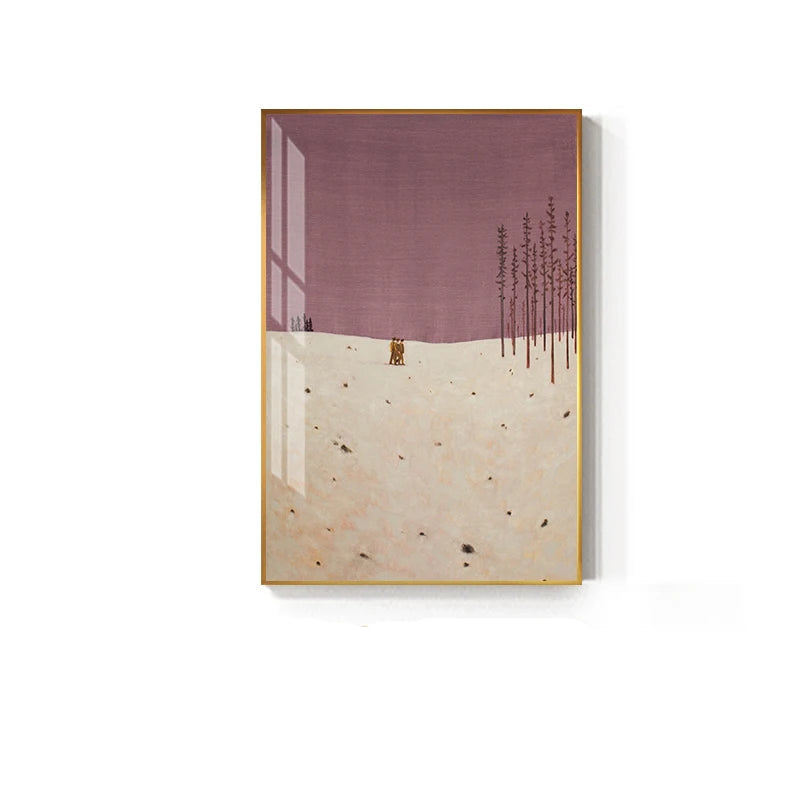 Minimalist Landscape Wall Art Fine Art Canvas Prints - Colorful Abstract Pictures For Living Room Dining Room Art For Contemporary Interiors